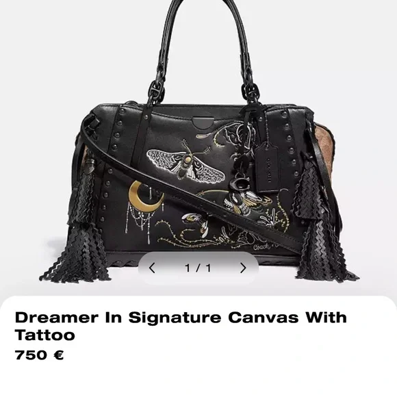 Coach Chelsea Champlain Dreamer Bag with tattoo design beautiful - Picture 15 of 16